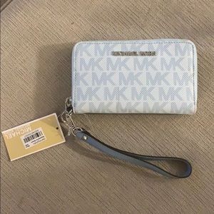 Micheal Kora Wallet (lights blue with MK logos)